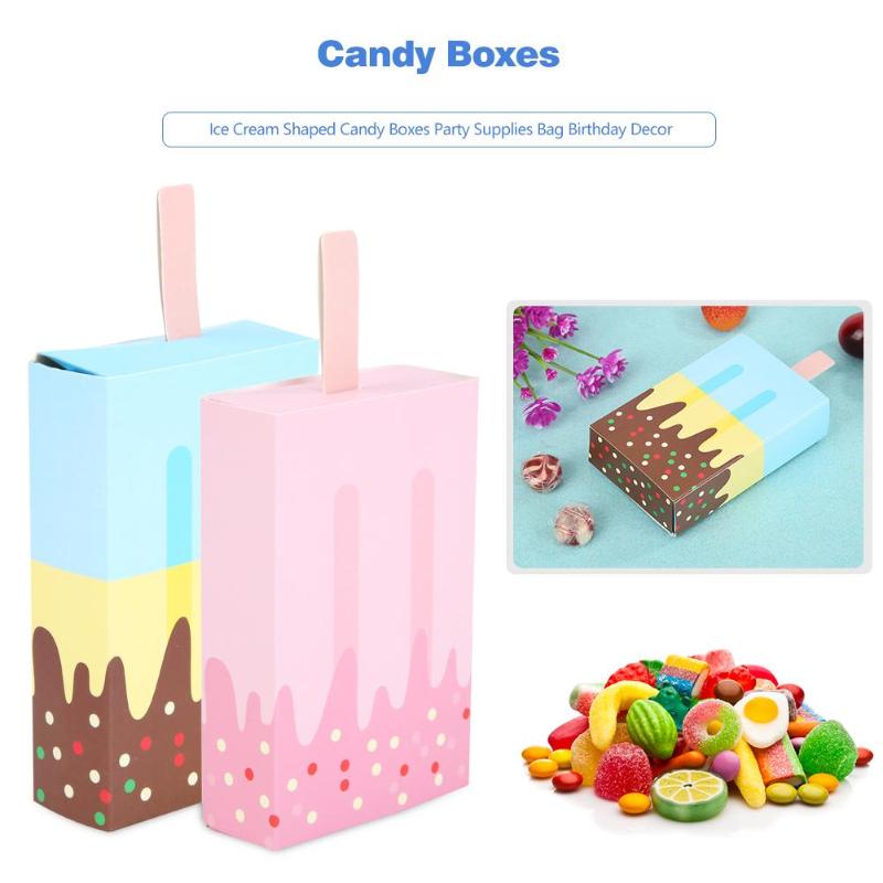 10pcs Ice Cream Shaped Candy Boxes Party Supplies