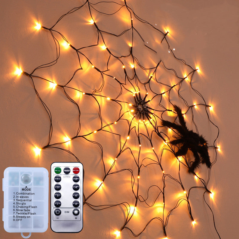 Halloween Led Spider Web String Light 5v Remote Control