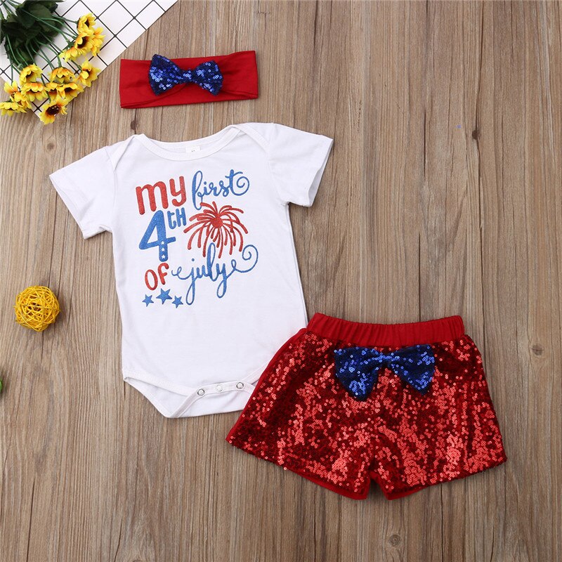 Fashion Newborn Baby Girl Boys 4th of July Clothes