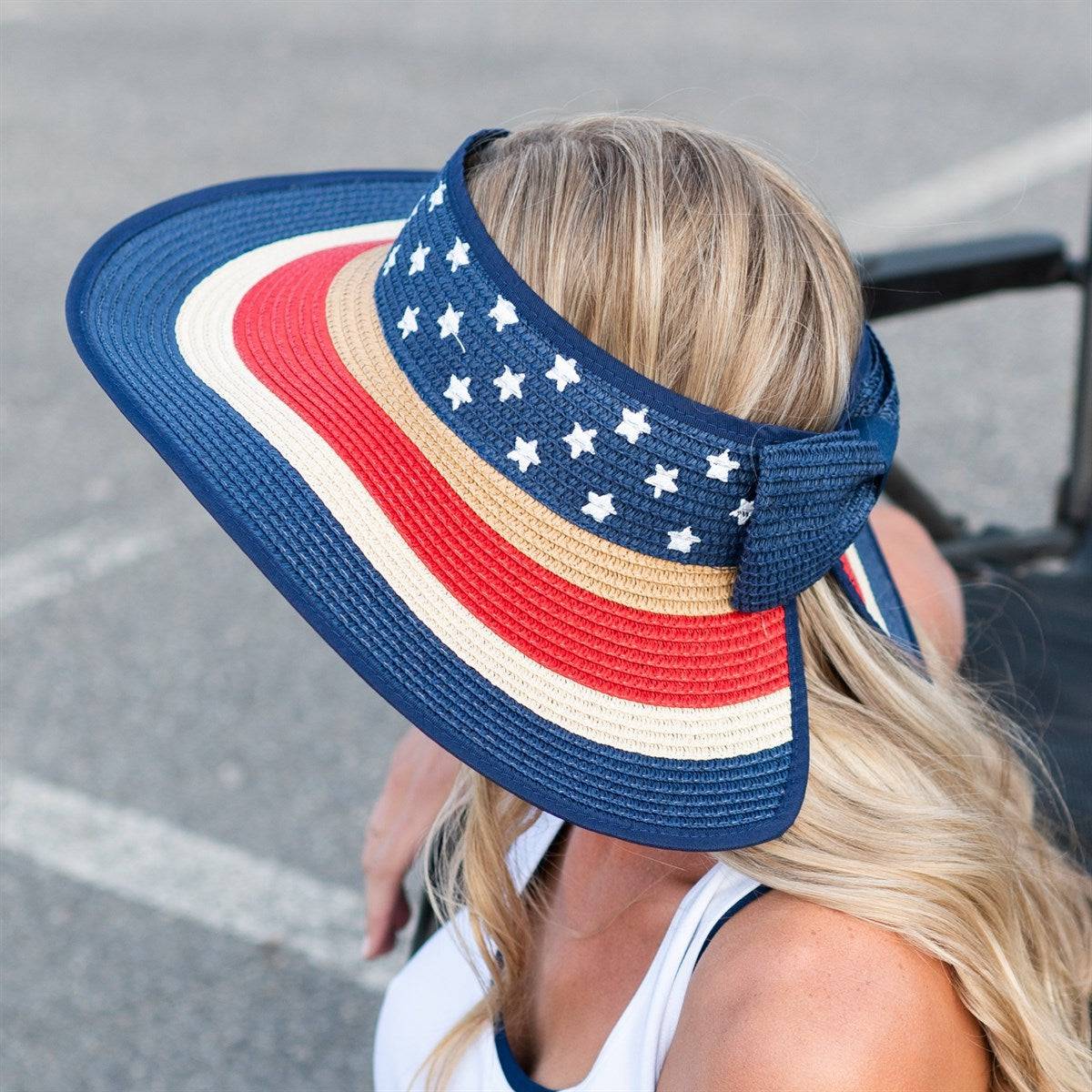 Americana Patriotic Rollable Visor For Adventures, 4th Of July,