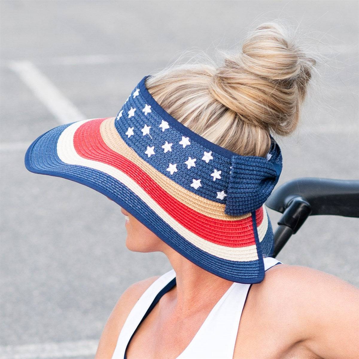 Americana Patriotic Rollable Visor For Adventures, 4th Of July,