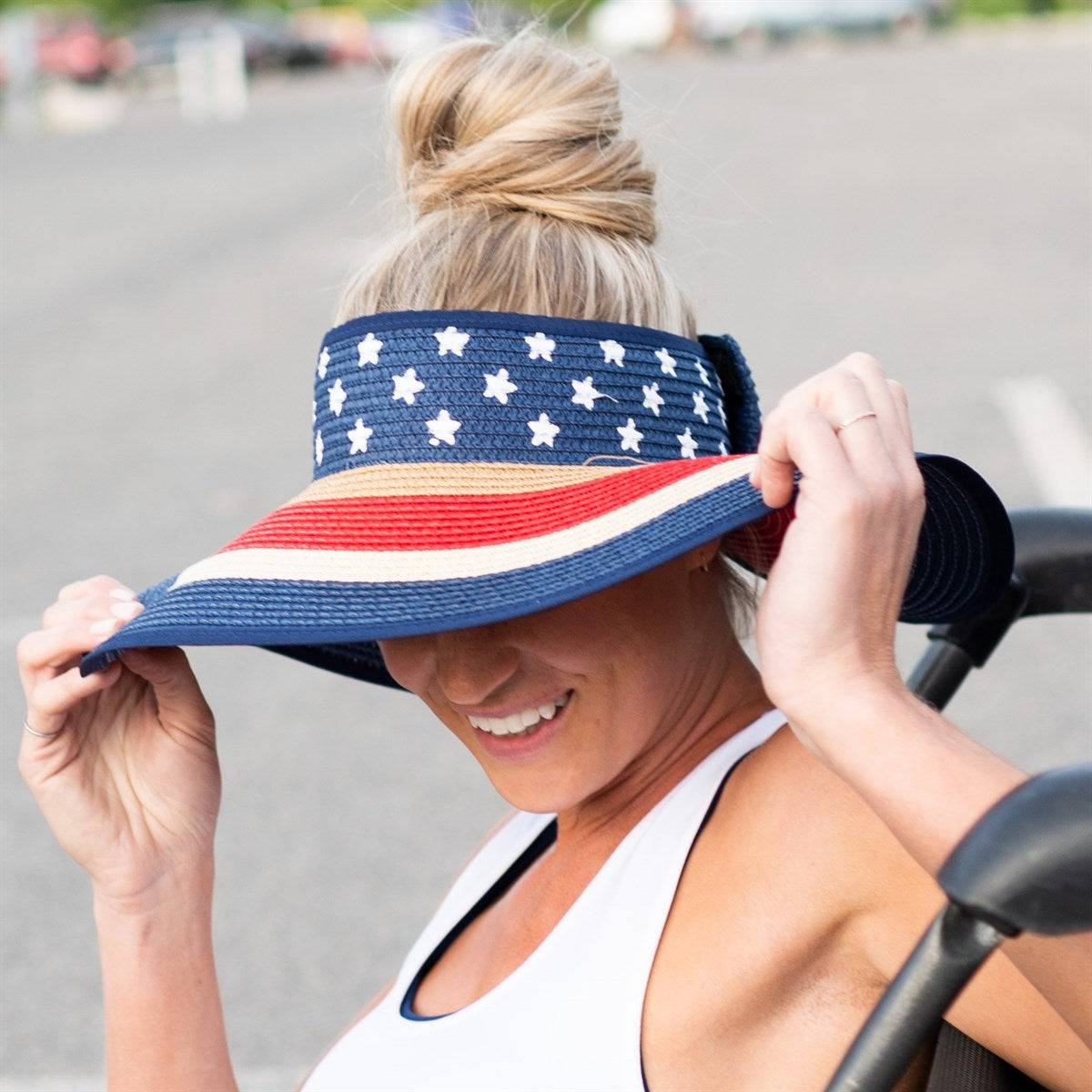 Americana Patriotic Rollable Visor For Adventures, 4th Of July,