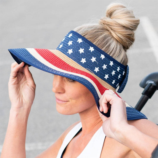 Americana Patriotic Rollable Visor For Adventures, 4th Of July,