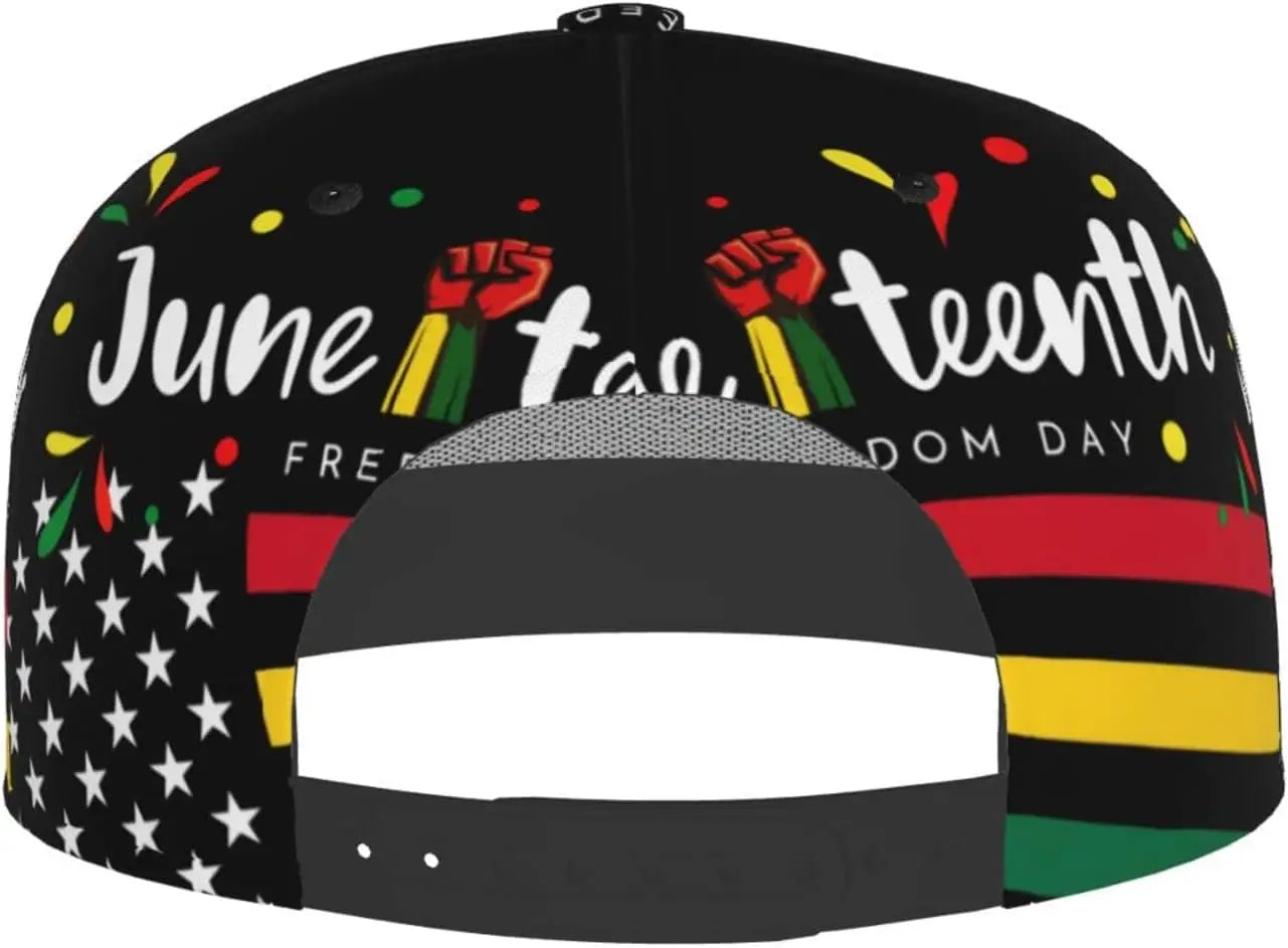 Juneteenth Freedom Day 1865 Snapback Hat for Women Men Adjustable Hip