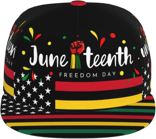 Juneteenth Freedom Day 1865 Snapback Hat for Women Men Adjustable Hip