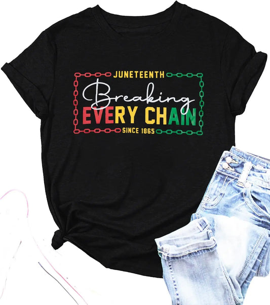 Juneteenth T Shirt Women 1865 Graphic Tshirt Celebrate American