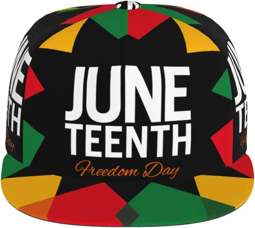 Juneteenth Freedom Day 1865 Snapback Hat for Women Men Adjustable Hip