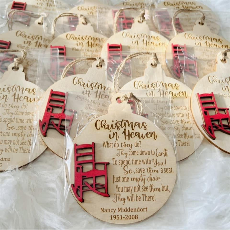 Personalized Christmas in Heaven Memorial Ornament