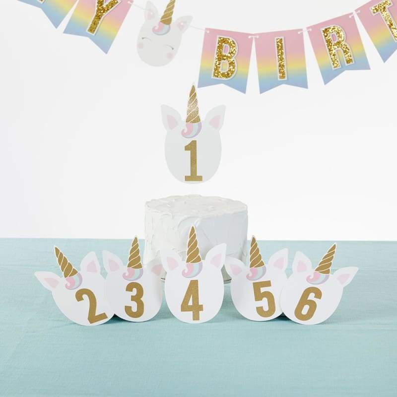 Gold Glitter Unicorn Happy Birthday Décor Kit