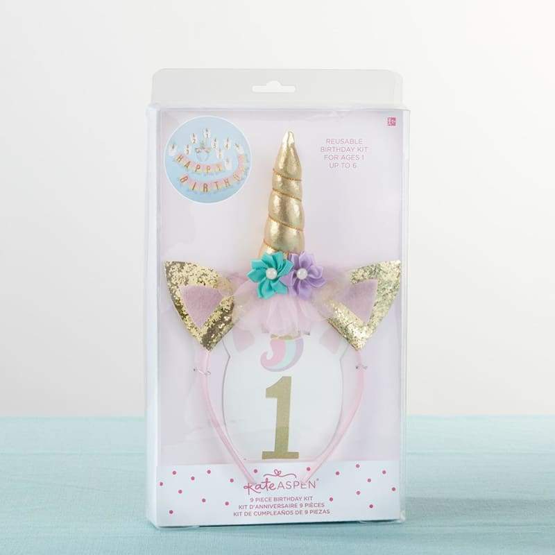 Gold Glitter Unicorn Happy Birthday Décor Kit