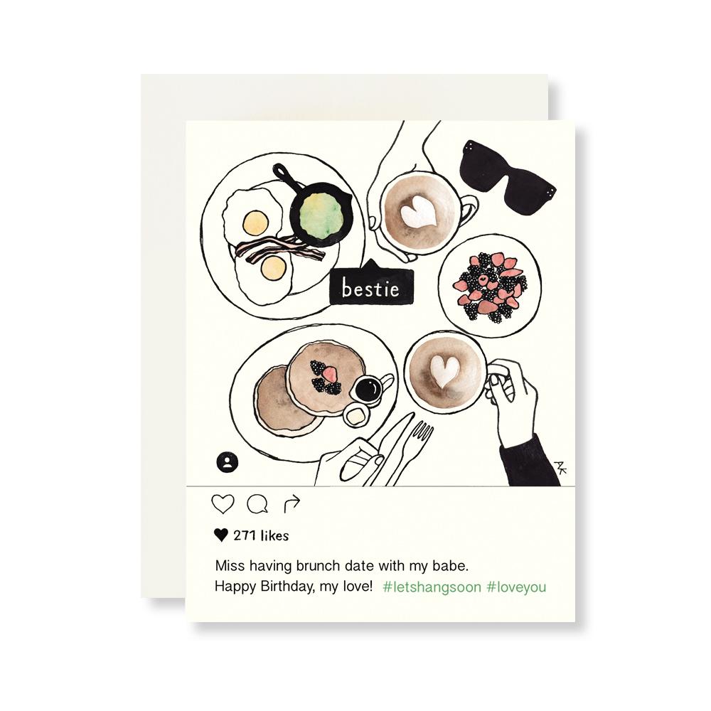 Food Illustration Instagram Best Friend Birthday Card