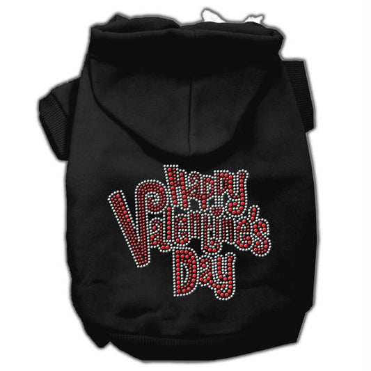 Mirage Pet Products 54-85 LGBK Happy Valentines Day Rhinestone Hoodies